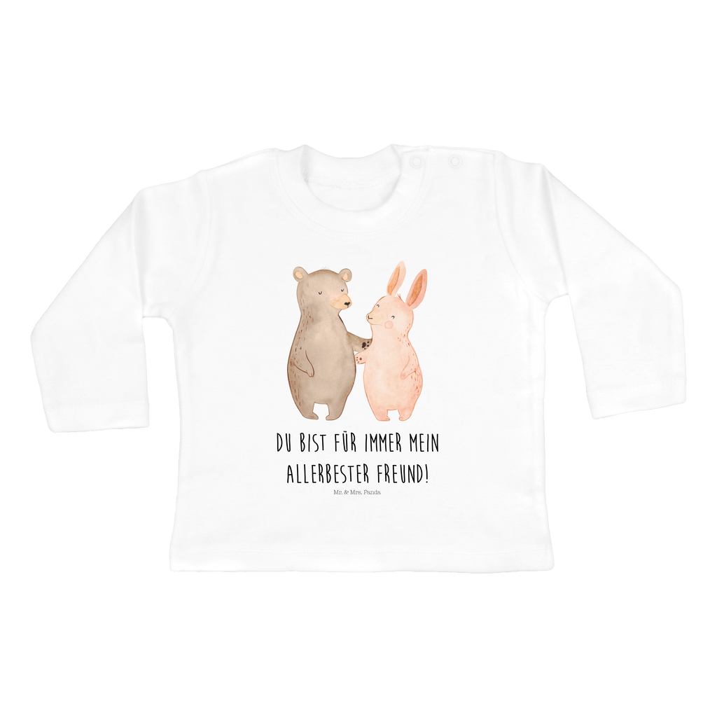 Baby Longsleeve Bär Hase Umarmen Mädchen, Jungen, Baby, Langarm, Bio, Kleidung, Liebe, Partner, Freund, Freundin, Ehemann, Ehefrau, Heiraten, Verlobung, Heiratsantrag, Liebesgeschenk, Jahrestag, Hocheitstag, Freunde, bester Freund, Hase, Bär, Bärchen, best friends