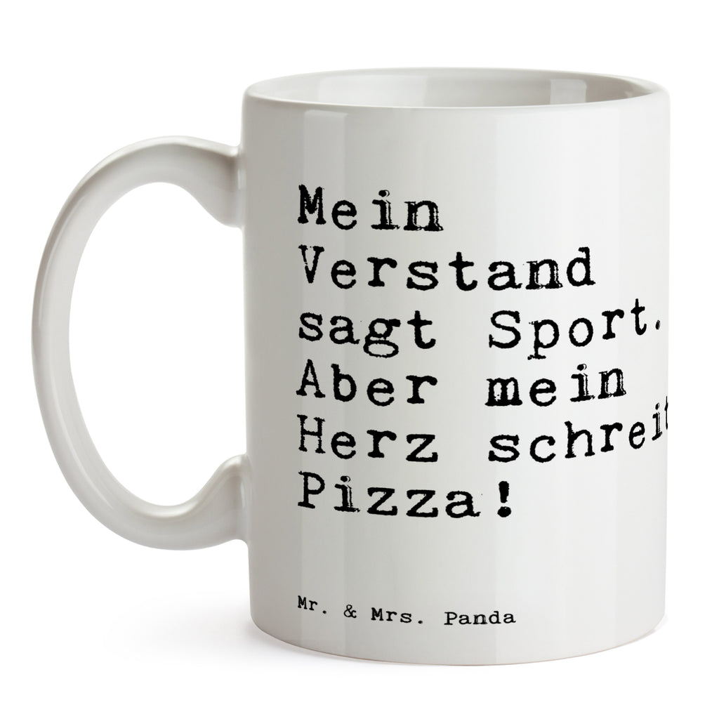 Tasse Sprüche und Zitate Mein Verstand sagt Sport. Aber mein Herz schreit Pizza! Tasse, Kaffeetasse, Teetasse, Becher, Kaffeebecher, Teebecher, Keramiktasse, Porzellantasse, Büro Tasse, Geschenk Tasse, Tasse Sprüche, Tasse Motive, Kaffeetassen, Tasse bedrucken, Designer Tasse, Cappuccino Tassen, Schöne Teetassen, Spruch, Sprüche, lustige Sprüche, Weisheiten, Zitate, Spruch Geschenke, Spruch Sprüche Weisheiten Zitate Lustig Weisheit Worte