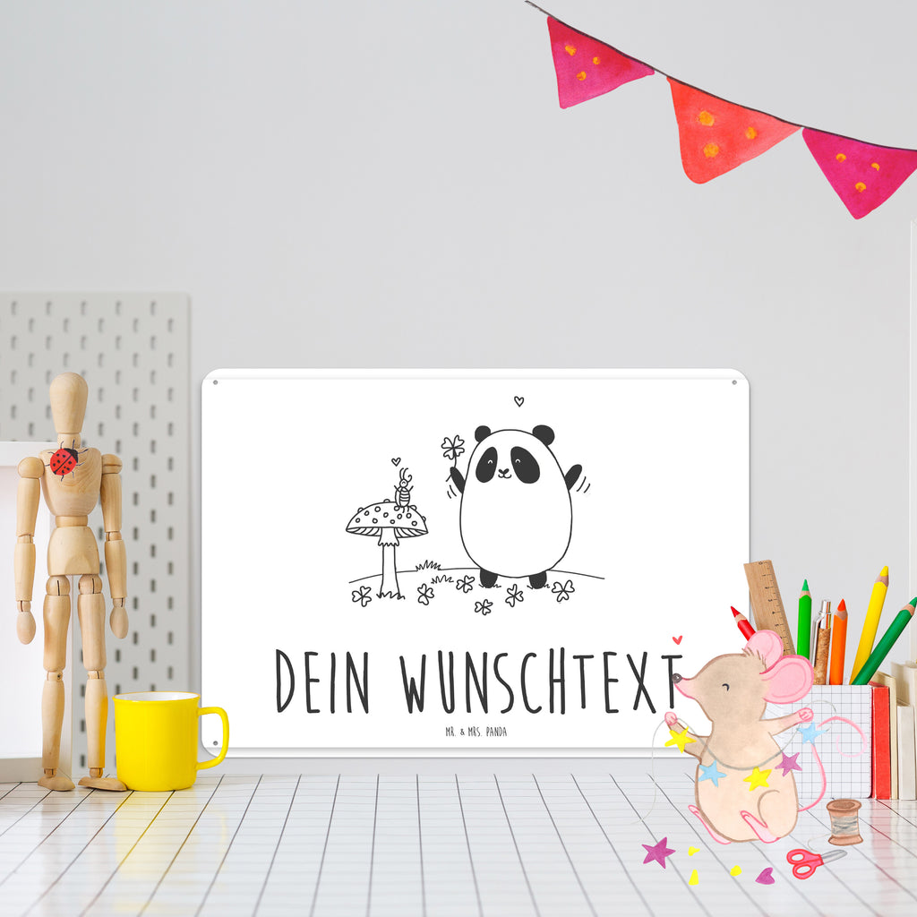 Personalisiertes Blechschild Easy & Peasy Viel Glück Blechschild, Metallschild, Geschenk Schild, Schild, Magnet-Metall-Schild, Deko Schild, Wandschild, Wand-Dekoration, Türschild