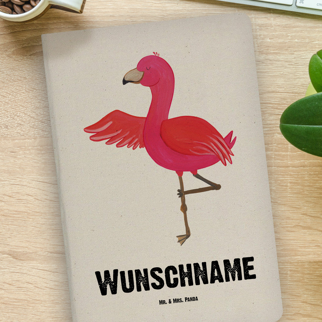 DIN A4 Personalisiertes Notizbuch Flamingo Yoga Personalisiertes Notizbuch, Notizbuch mit Namen, Notizbuch bedrucken, Personalisierung, Namensbuch, Namen, Flamingo, Vogel, Yoga, Namaste, Achtsamkeit, Yoga-Übung, Entspannung, Ärger, Aufregen, Tiefenentspannung