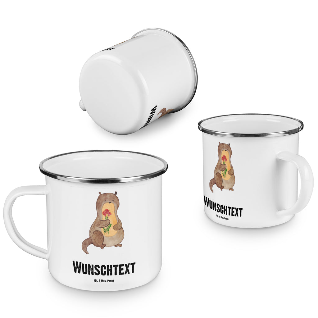 Personalisierte Emaille Tasse Otter Blumenstrauß Emaille Tasse personalisiert, Emaille Tasse mit Namen, Campingtasse personalisiert, Namenstasse, Campingtasse bedrucken, Campinggeschirr personalsisert, tasse mit namen, personalisierte tassen, personalisierte tasse, tasse selbst gestalten, tasse bedrucken, tassen bedrucken, Otter, Fischotter, Seeotter, Otter Seeotter See Otter