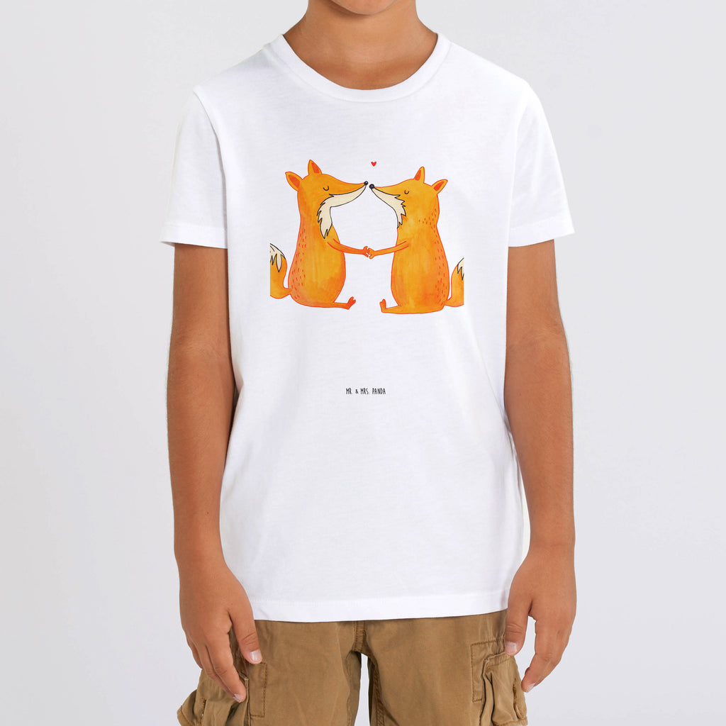 Organic Kinder T-Shirt Füchse Liebe Kinder T-Shirt, Kinder T-Shirt Mädchen, Kinder T-Shirt Jungen, Fuchs, Füchse, Fox, Liebe, Liebespaar, Paar, Partner, Freundin, Freund, Ehe, Verlobte, Ehemann, Ehefrau, Liebesbeweis