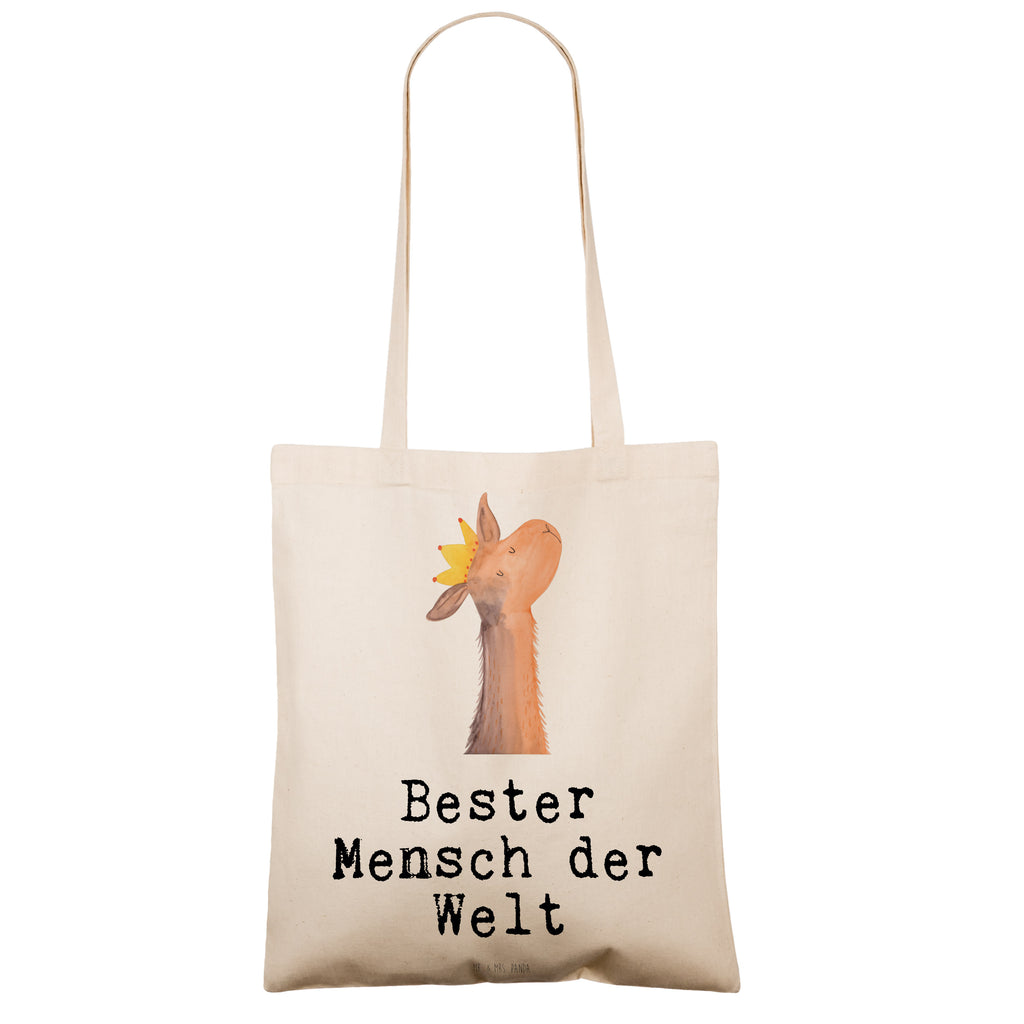 Tragetasche Lama Bester Mensch der Welt Beuteltasche, Beutel, Einkaufstasche, Jutebeutel, Stoffbeutel, Tasche, Shopper, Umhängetasche, Strandtasche, Schultertasche, Stofftasche, Tragetasche, Badetasche, Jutetasche, Einkaufstüte, Laptoptasche, für, Dankeschön, Geschenk, Schenken, Geburtstag, Geburtstagsgeschenk, Geschenkidee, Danke, Bedanken, Mitbringsel, Freude machen, Geschenktipp, Lieblingsmensch, Liebling, Lieblings Mensch, tollster Mensch, Vorbild, Partner, Ehemann, Ehefrau, Liebe, Valentinstag