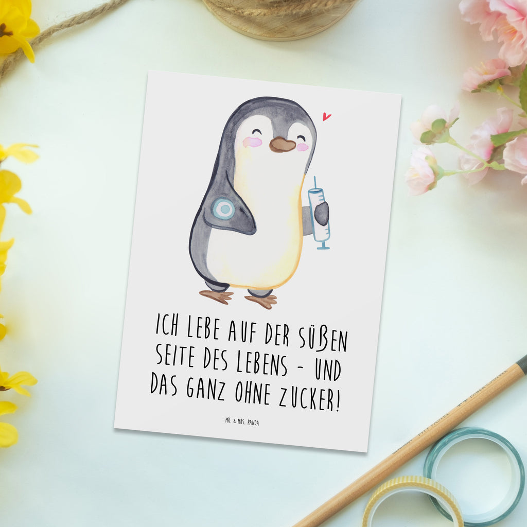 Postkarte Pinguin Diabetes Postkarte, Karte, Geschenkkarte, Grußkarte, Einladung, Ansichtskarte, Geburtstagskarte, Einladungskarte, Dankeskarte, Ansichtskarten, Einladung Geburtstag, Einladungskarten Geburtstag, Pinguin, Diabetes, Diabetes Mellitus, Zuckerkrankheit