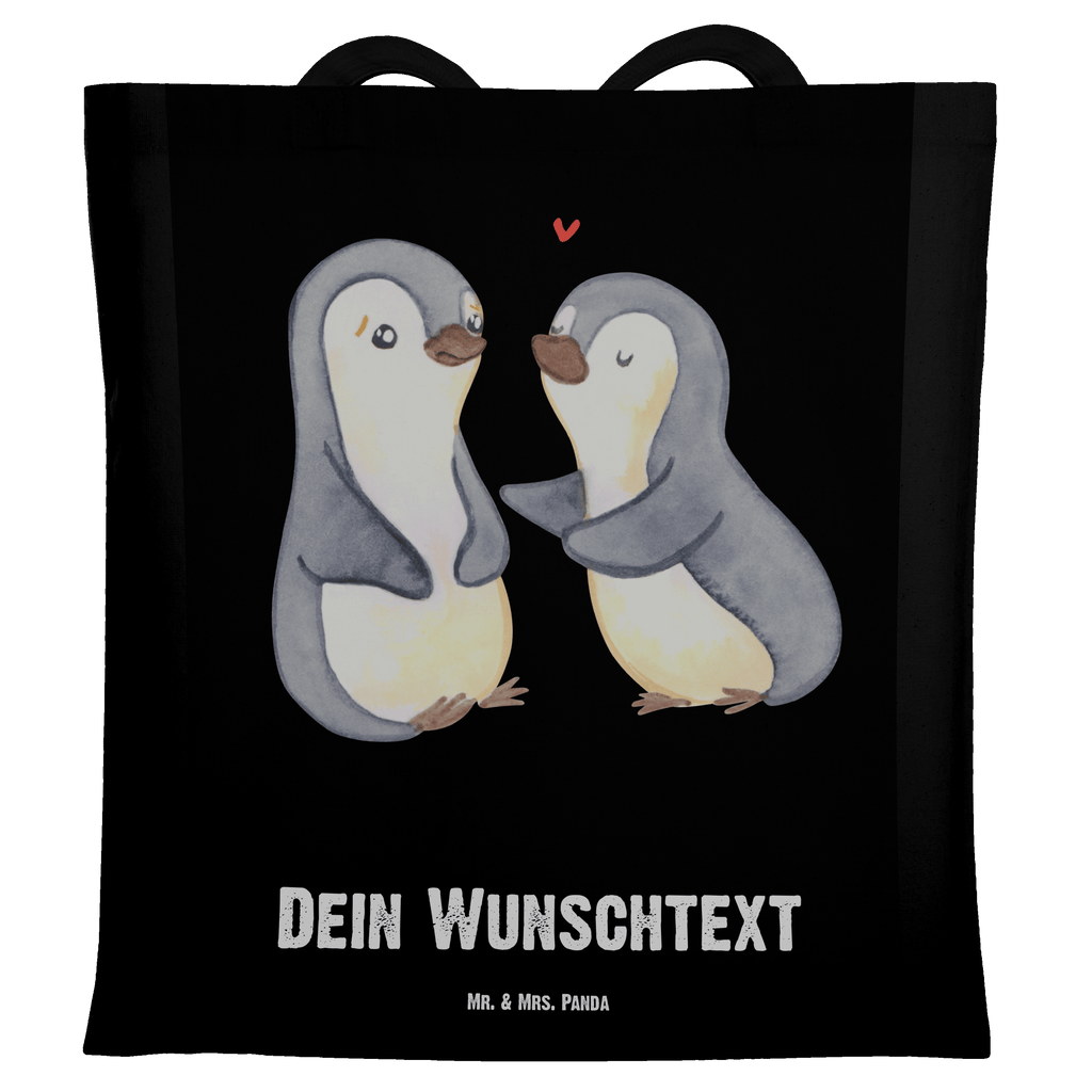 Personalisierte Tragetasche Pinguine trösten Personalisierte Beuteltasche, Personalisierter Beutel, Personalisierte Einkaufstasche, Personalisierter Jutebeutel, Personalisierter Stoffbeutel, Tragetasche mit Namen, Einkaufstasche mit Namen, Stoffbeutel mit Namen, Personalisierte Tasche, Personalisierte Jutetasche, Personalisierte Kindergartentasche, Liebe, Partner, Freund, Freundin, Ehemann, Ehefrau, Heiraten, Verlobung, Heiratsantrag, Liebesgeschenk, Jahrestag, Hocheitstag, Valentinstag, Geschenk für Frauen, Hochzeitstag, Mitbringsel, Geschenk für Freundin, Geschenk für Partner, Liebesbeweis, für Männer, für Ehemann