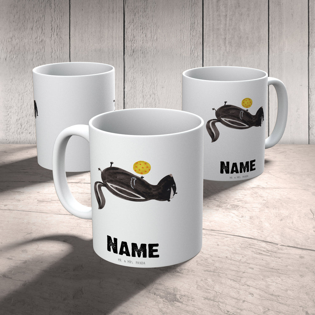 Personalisierte Tasse Stinktier Ball Personalisierte Tasse, Namenstasse, Wunschname, Personalisiert, Tasse, Namen, Drucken, Tasse mit Namen, Stinktier, Skunk, Wildtier, Raubtier, Stinker, Stinki, verspielt, Weisheit