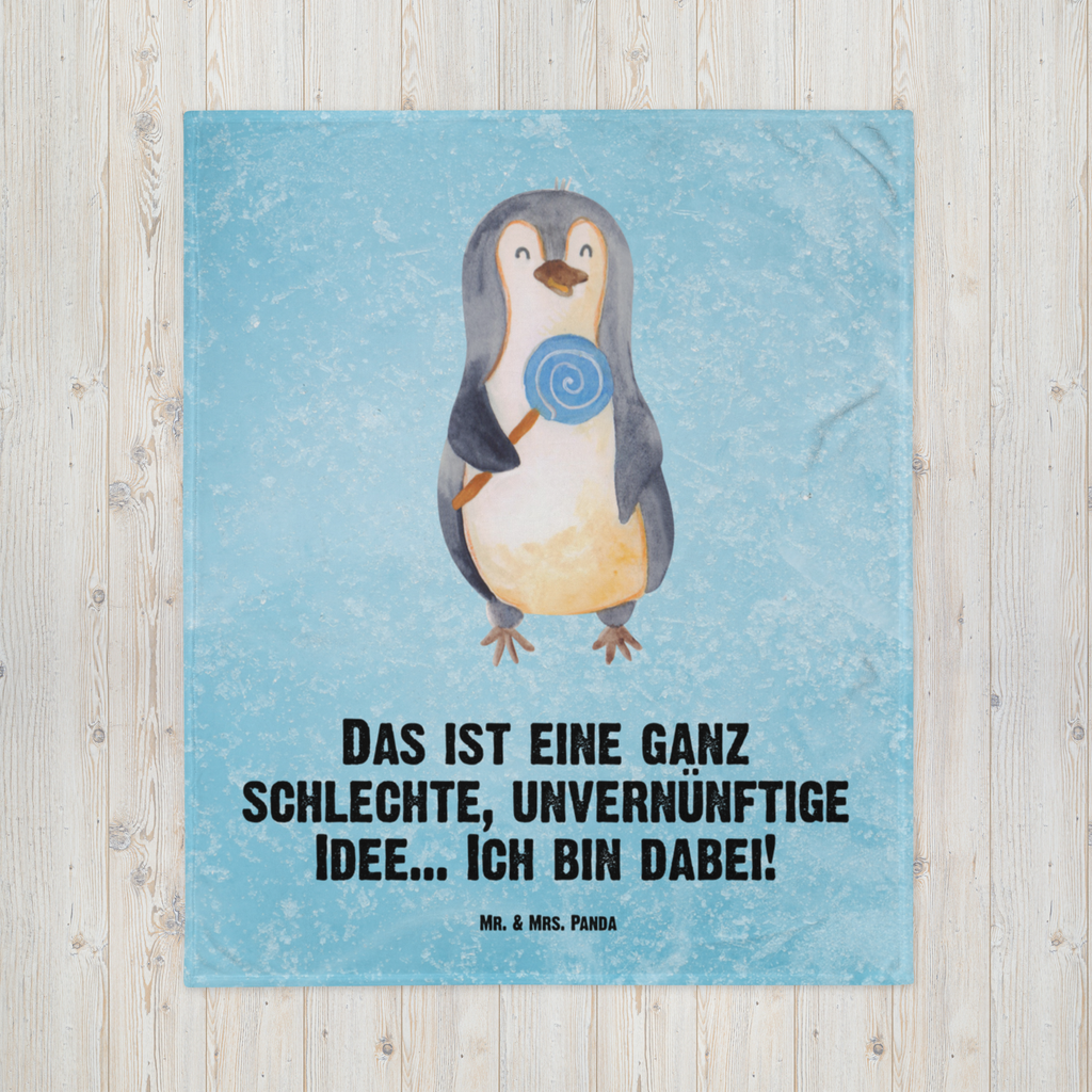 Kuscheldecke Pinguin Lolli Decke, Wohndecke, Tagesdecke, Wolldecke, Sofadecke, Pinguin, Pinguine, Lolli, Süßigkeiten, Blödsinn, Spruch, Rebell, Gauner, Ganove, Rabauke