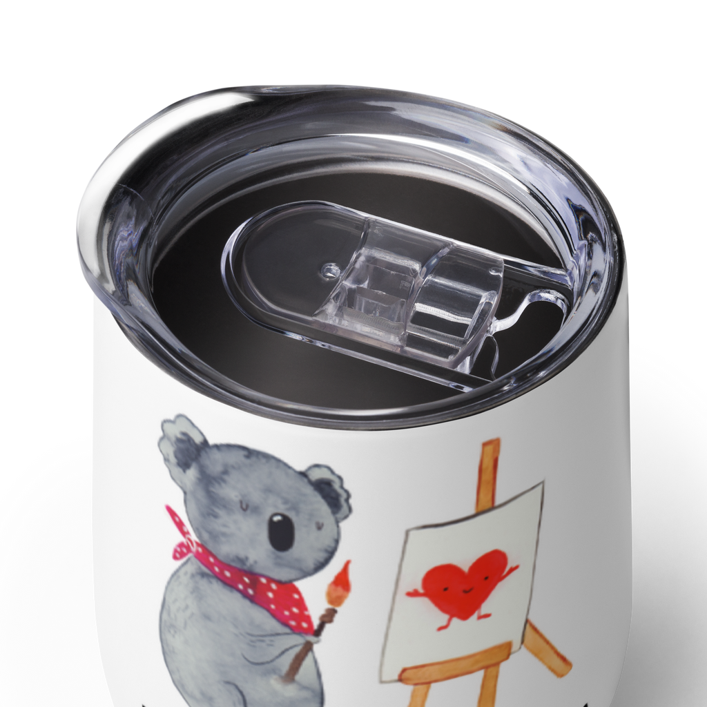 Personalisierter Weinbecher Koala Künstler Personalisierter Weinbecher, Personalisierter Glühwein Becher, Heißgetränke, Personalisierter Trinkbecher, Personalisierter Weinkelch, Personalisiertes Weingläser, hochwertiger Weinbecher, Weinbecher Reisen, Weinbecher unterwegs, Personalisertes Sommerglas, mit Namen, Wunschtext, Personalisierung, selbst bedrucken, Personalisiertes Weinglas, Koala, Koalabär, Liebe, Liebensbeweis, Liebesgeschenk, Gefühle, Künstler, zeichnen