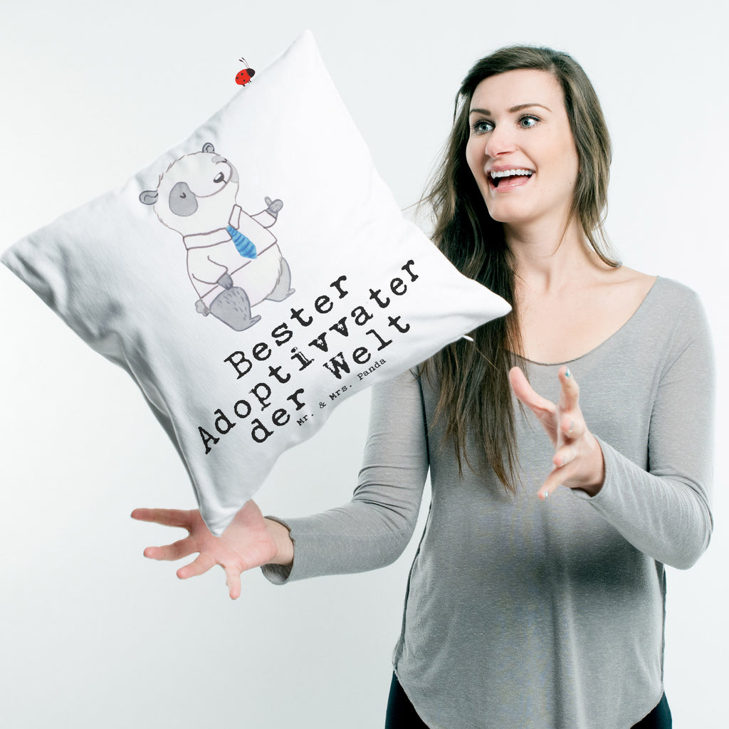 40x40 Kissen Panda Bester Adoptivvater der Welt Kissenhülle, Kopfkissen, Sofakissen, Dekokissen, Motivkissen, für, Dankeschön, Geschenk, Schenken, Geburtstag, Geburtstagsgeschenk, Geschenkidee, Danke, Bedanken, Mitbringsel, Freude machen, Geschenktipp, Adoptiv vater, Adoption, adoptiert, Adoptivvater