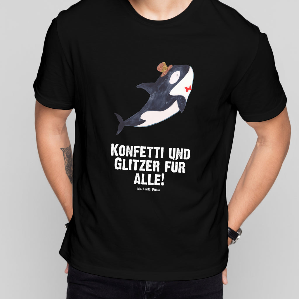 T-Shirt Standard Orca Zylinder T-Shirt, Shirt, Tshirt, Lustiges T-Shirt, T-Shirt mit Spruch, Party, Junggesellenabschied, Jubiläum, Geburstag, Herrn, Damen, Männer, Frauen, Schlafshirt, Nachthemd, Sprüche, Meerestiere, Meer, Urlaub, Narwal, Glitter, Konfetti, Glitzer, Geburtstag, Feier, Fete, Fest, Glückwunsch, Orca