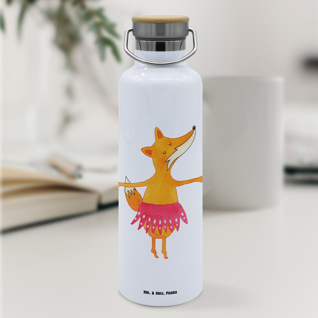 Trinkflasche Fuchs Ballerina Thermosflasche, Isolierflasche, Edelstahl, Trinkflasche, isoliert, Wamrhaltefunktion, Sportflasche, Flasche zum Sport, Sportlerflasche, Fuchs, Fuchs Spruch, Füchse, Füchsin, Ballerina, Ballett, Tänzerin, Tanzen, Party, Einladung, Geburtstag