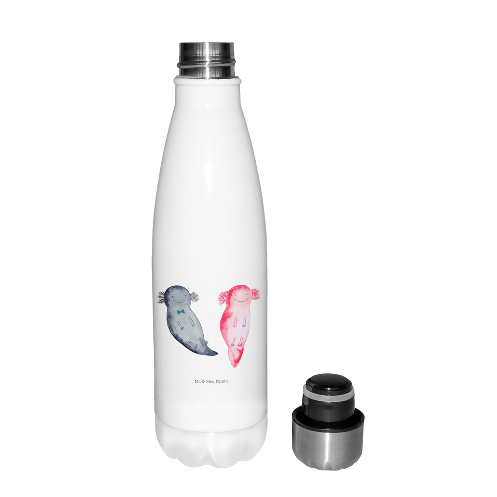 Thermosflasche Axolotl Axel+Lotte Isolierflasche, Thermoflasche, Trinkflasche, Thermos, Edelstahl, Axolotl, Molch, Axolot, Schwanzlurch, Lurch, Lurche, Liebe, große Liebe, Liebesbeweis, Freund, Verlobter, Ehemann, Jahrestag, Valentinstag