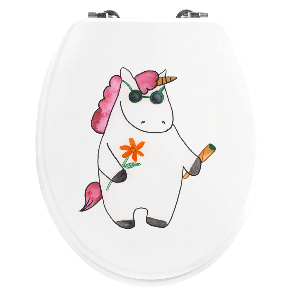 Motiv WC Sitz Einhorn Woodstock Klobrille, Klodeckel, Toilettendeckel, WC-Sitz, Toilette, Einhorn, Einhörner, Einhorn Deko, Pegasus, Unicorn, Kiffen, Joint, Zigarette, Alkohol, Party, Spaß. lustig, witzig, Woodstock