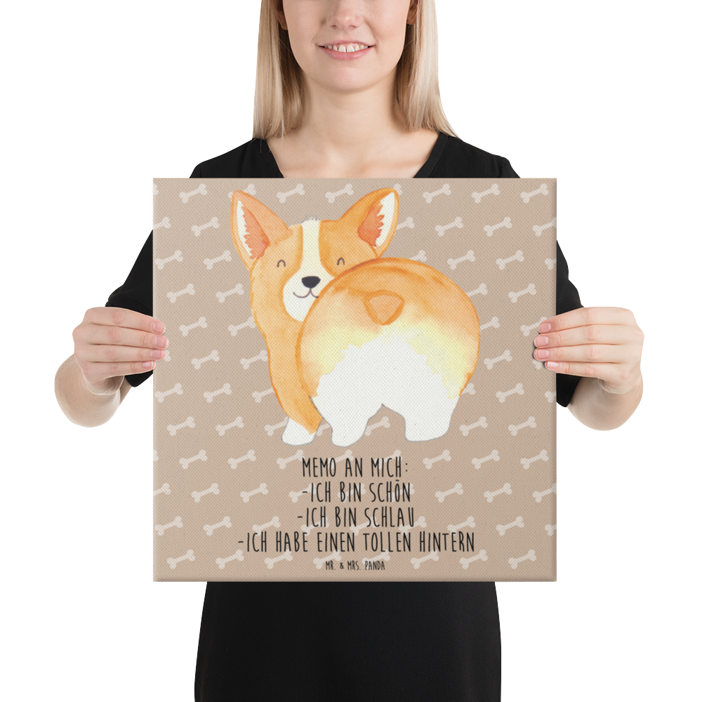 Leinwand Bild Corgi Po Leinwand, Bild, Kunstdruck, Wanddeko, Dekoration, Hund, Hundemotiv, Haustier, Hunderasse, Tierliebhaber, Hundebesitzer, Sprüche, Corgie, Hundeliebe, Motivation, Selbstliebe, Spruch