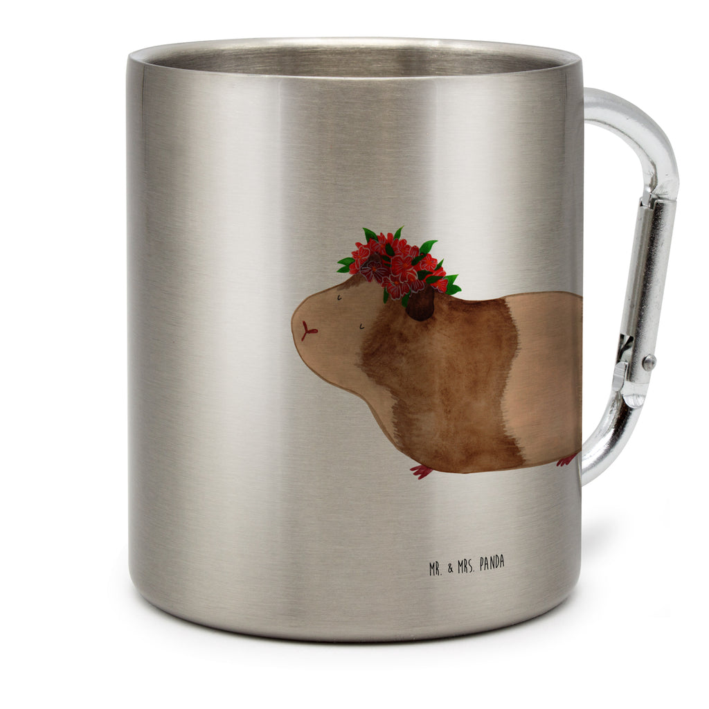 Edelstahlbecher Meerschweinchen weise Edelstahltasse, Karabiner, Edelstahlbecher, Outdoor, Camping, Tasse, Becher, Tiermotive, Gute Laune, lustige Sprüche, Tiere, Meerschweinchen, Meerie, Meeries, Wunder, Blumenkind, Realität, Spruch, Weisheit, Motivation, Wunderland