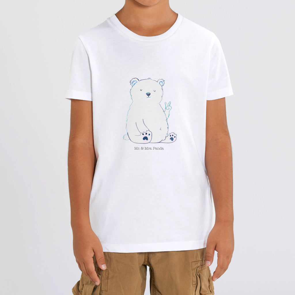 Organic Kinder T-Shirt Eisbär Faul Kinder T-Shirt, Kinder T-Shirt Mädchen, Kinder T-Shirt Jungen, Bär, Teddy, Teddybär, Eisbär, Nordpol, Faul, Entspannen, Relaxen, Büro, Arbeit, Bürojob, Arbeitsplatz, Homeoffice