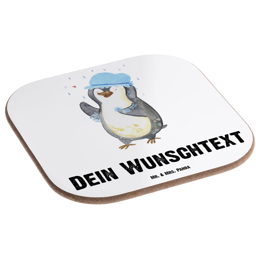 Personalisierte Untersetzer Pinguin duscht Personalisierte Untersetzer, PErsonalisierte Bierdeckel, Personalisierte Glasuntersetzer, Peronalisierte Untersetzer Gläser, Personalisiert Getränkeuntersetzer, Untersetzer mit Namen, Bedrucken, Personalisieren, Namensaufdruck, Pinguin, Pinguine, Dusche, duschen, Lebensmotto, Motivation, Neustart, Neuanfang, glücklich sein