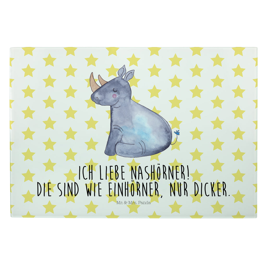 Glasschneidebrett Einhorn Nashorn Glasschneidebrett, Schneidebrett, Einhorn, Einhörner, Einhorn Deko, Pegasus, Unicorn, Regenbogen, witzig, lustig, Zoo, Glitzer, Einhornpower, Erwachsenwerden, Nashorn, Nashörner