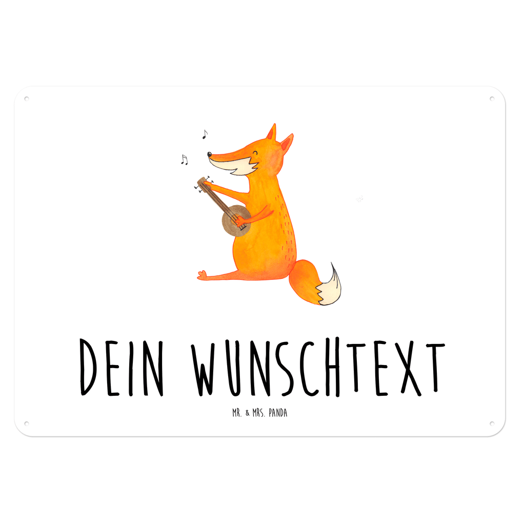 Personalisiertes Blechschild Fuchs Gitarre Blechschild, Metallschild, Geschenk Schild, Schild, Magnet-Metall-Schild, Deko Schild, Wandschild, Wand-Dekoration, Türschild, Fuchs, Füchse, Geschenk Musiker, Musik Spruch, Musikerin, Sänger, Sängerin, Gitarre