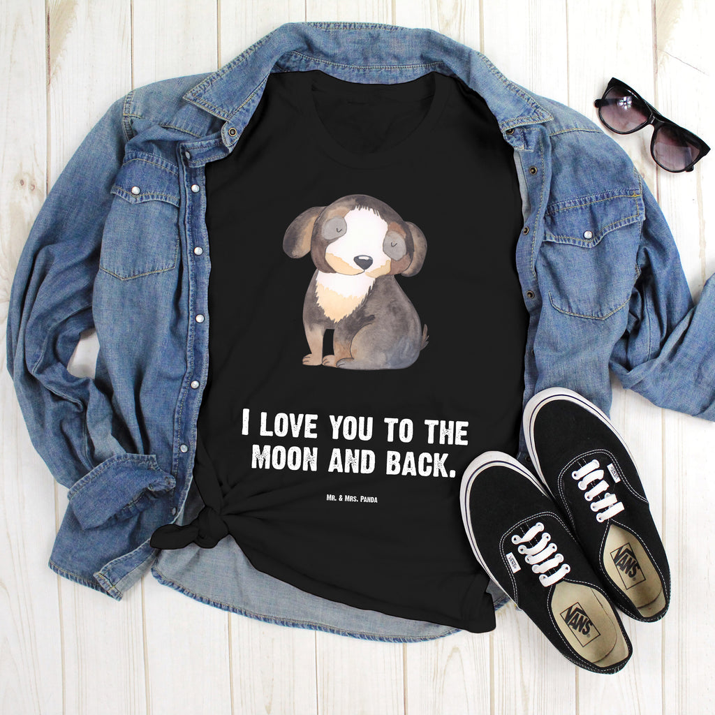 T-Shirt Standard Hund entspannt T-Shirt, Shirt, Tshirt, Lustiges T-Shirt, T-Shirt mit Spruch, Party, Junggesellenabschied, Jubiläum, Geburstag, Herrn, Damen, Männer, Frauen, Schlafshirt, Nachthemd, Sprüche, Hund, Hundemotiv, Haustier, Hunderasse, Tierliebhaber, Hundebesitzer, schwarzer Hund, Hundeliebe, Liebe, Hundeglück