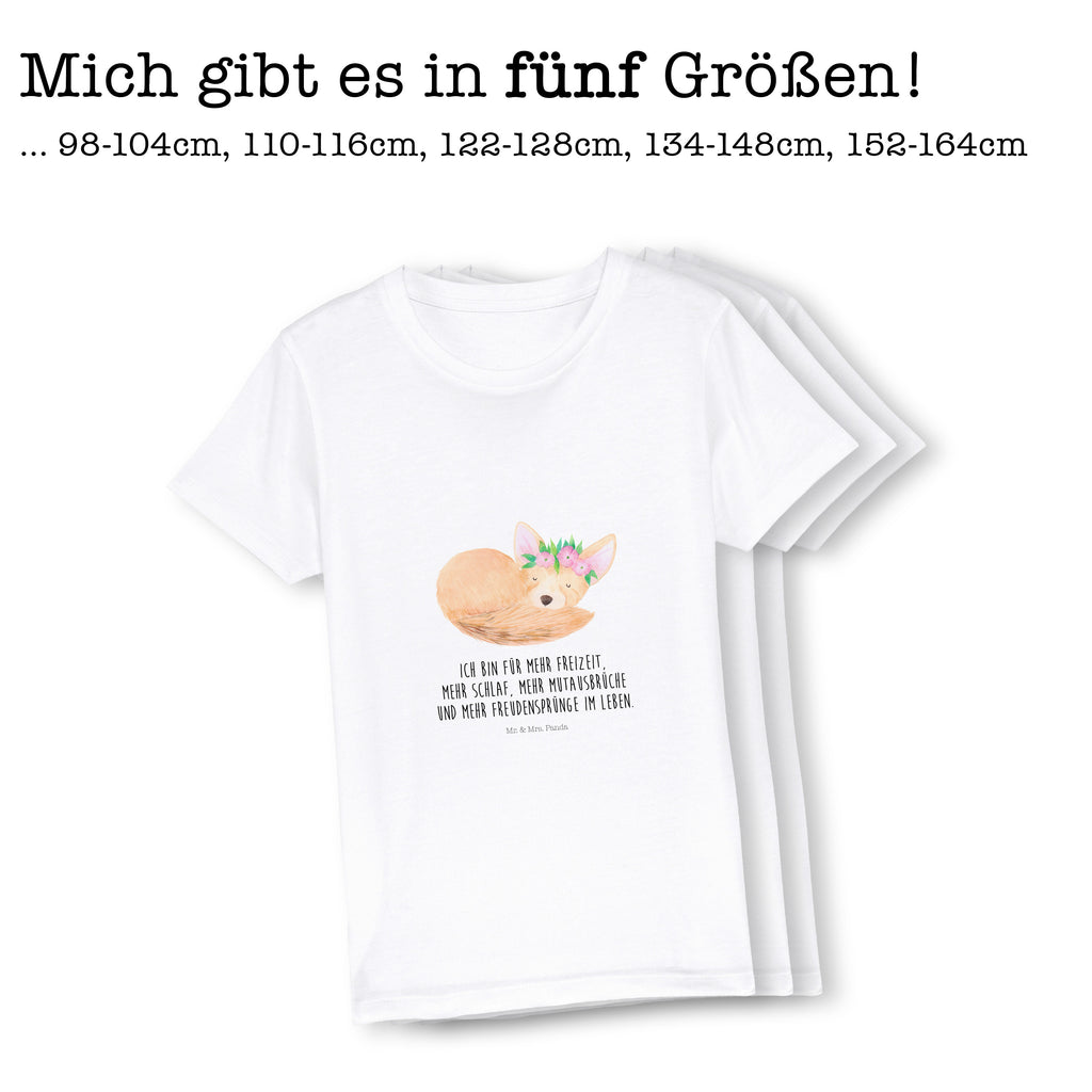 Organic Kinder T-Shirt Wüstenfuchs Blumen Kinder T-Shirt, Kinder T-Shirt Mädchen, Kinder T-Shirt Jungen, Afrika, Wildtiere, Wüste, Wüstenfuchs, Blumen, Blumenkranz, Glücklich