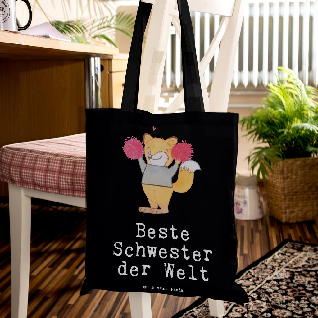 Tragetasche Fuchs Beste Schwester der Welt Beuteltasche, Beutel, Einkaufstasche, Jutebeutel, Stoffbeutel, Tasche, Shopper, Umhängetasche, Strandtasche, Schultertasche, Stofftasche, Tragetasche, Badetasche, Jutetasche, Einkaufstüte, Laptoptasche, für, Dankeschön, Geschenk, Schenken, Geburtstag, Geburtstagsgeschenk, Geschenkidee, Danke, Bedanken, Mitbringsel, Freude machen, Geschenktipp, Schwester, Geschwister, Schwesterherz, Sister, Familie, Kleinigkeit, Beste, Tochter