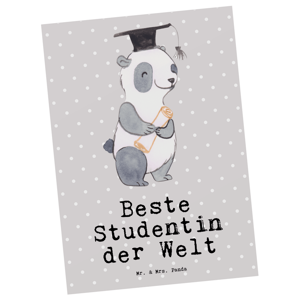 Postkarte Panda Beste Studentin der Welt Postkarte, Karte, Geschenkkarte, Grußkarte, Einladung, Ansichtskarte, Geburtstagskarte, Einladungskarte, Dankeskarte, Ansichtskarten, Einladung Geburtstag, Einladungskarten Geburtstag, für, Dankeschön, Geschenk, Schenken, Geburtstag, Geburtstagsgeschenk, Geschenkidee, Danke, Bedanken, Mitbringsel, Freude machen, Geschenktipp, Studentin, Studium, Tochter, Spaß, Musterschülerin, lustig, Studienabschluss, witzig, Universität, Abschluss, Alumni, Uni, Studenten, Hochschule