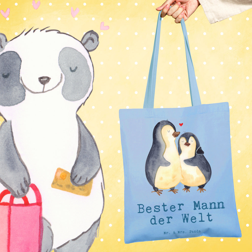 Tragetasche Pinguin Bester Mann der Welt Beuteltasche, Beutel, Einkaufstasche, Jutebeutel, Stoffbeutel, Tasche, Shopper, Umhängetasche, Strandtasche, Schultertasche, Stofftasche, Tragetasche, Badetasche, Jutetasche, Einkaufstüte, Laptoptasche, für, Dankeschön, Geschenk, Schenken, Geburtstag, Geburtstagsgeschenk, Geschenkidee, Danke, Bedanken, Mitbringsel, Freude machen, Geschenktipp, Ehemann, Beste, Mann, Partner, Freund, Traummann, Liebling, Ehepartner, Ehe, Gatte, Lebensgefährte, Bräutigam, Kleinigkeit