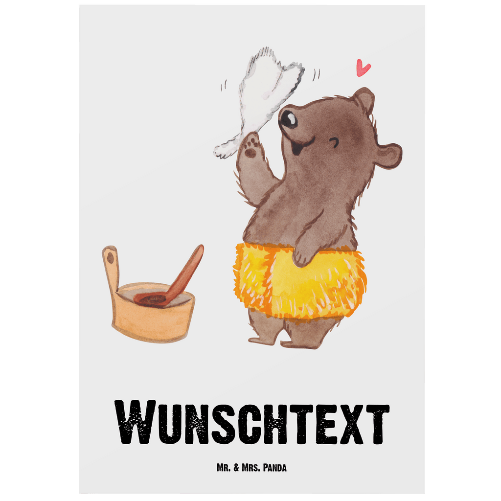 Personalisierte Postkarte Saunameister mit Herz Postkarte mit Namen, Postkarte bedrucken, Postkarte mit Wunschtext, Postkarte personalisierbar, Geschenkkarte mit Namen, Grußkarte mit Namen, Karte mit Namen, Einladung mit Namen, Ansichtskarte mit Namen, Geschenkkarte mit Wunschtext, Grußkarte mit Wunschtext, Karte mit Wunschtext, Einladung mit Wunschtext, Ansichtskarte mit Wunschtext, Beruf, Ausbildung, Jubiläum, Abschied, Rente, Kollege, Kollegin, Geschenk, Schenken, Arbeitskollege, Mitarbeiter, Firma, Danke, Dankeschön