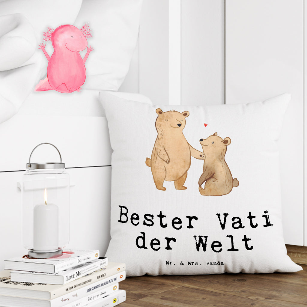 40x40 Kissen Bär Bester Vati der Welt Kissenhülle, Kopfkissen, Sofakissen, Dekokissen, Motivkissen, für, Dankeschön, Geschenk, Schenken, Geburtstag, Geburtstagsgeschenk, Geschenkidee, Danke, Bedanken, Mitbringsel, Freude machen, Geschenktipp, Vater, Papa, Dad, Daddy, Paps, Papi, Vati, Eltern, Geschenk Vater, Mann, Familie, Bester, Kleinigkeit