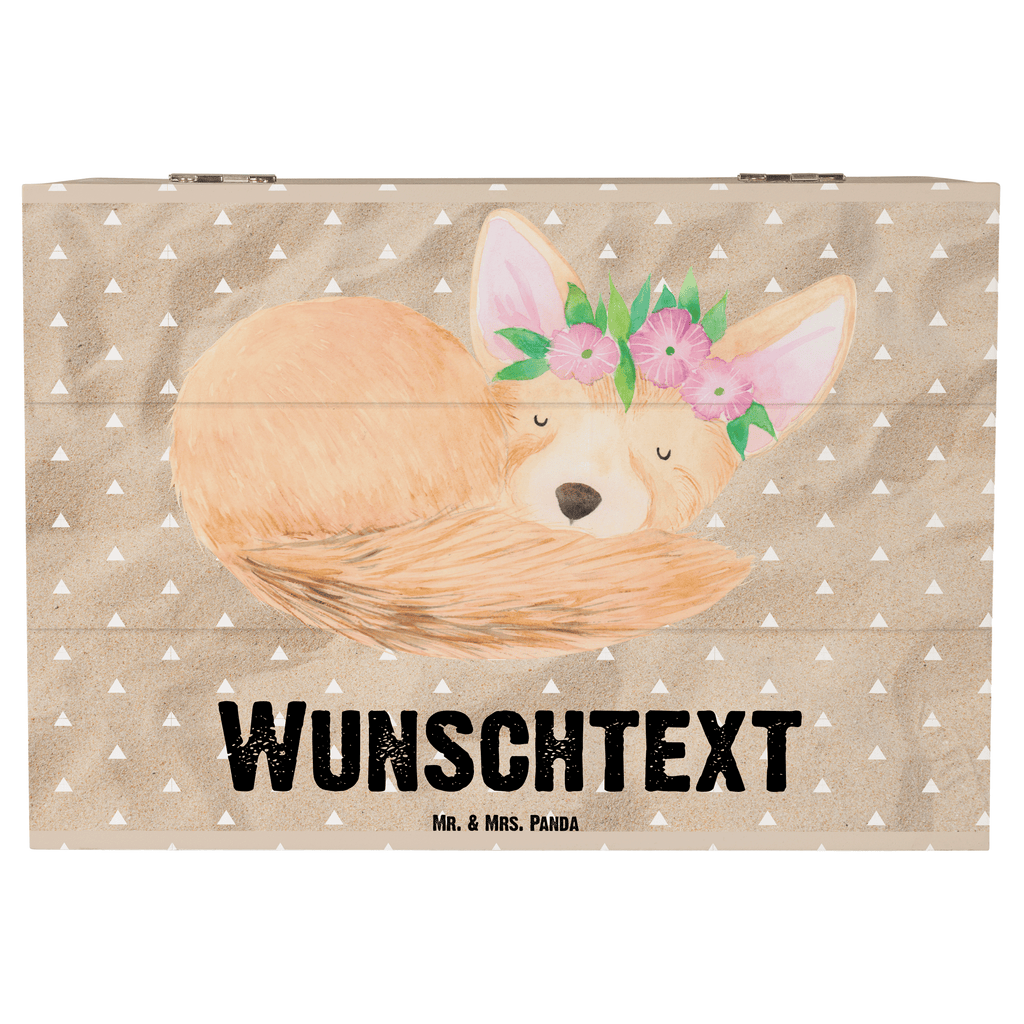 Personalisierte Holzkiste Wüstenfuchs Blumen Holzkiste mit Namen, Kiste mit Namen, Schatzkiste mit Namen, Truhe mit Namen, Schatulle mit Namen, Erinnerungsbox mit Namen, Erinnerungskiste, mit Namen, Dekokiste mit Namen, Aufbewahrungsbox mit Namen, Holzkiste Personalisiert, Kiste Personalisiert, Schatzkiste Personalisiert, Truhe Personalisiert, Schatulle Personalisiert, Erinnerungsbox Personalisiert, Erinnerungskiste Personalisiert, Dekokiste Personalisiert, Aufbewahrungsbox Personalisiert, Geschenkbox personalisiert, GEschenkdose personalisiert, Afrika, Wildtiere, Wüste, Wüstenfuchs, Blumen, Blumenkranz, Glücklich