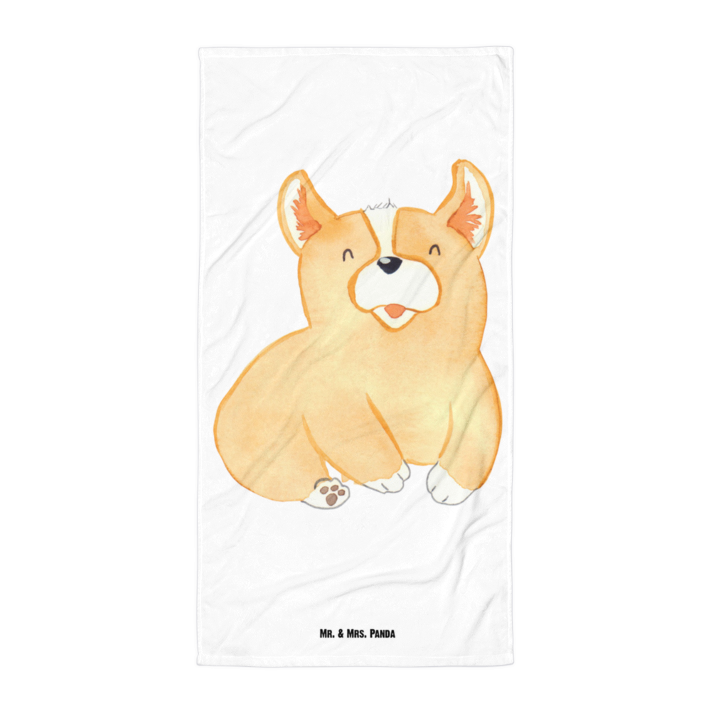 XL Badehandtuch Corgie Handtuch, Badetuch, Duschtuch, Strandtuch, Saunatuch, Hund, Hundemotiv, Haustier, Hunderasse, Tierliebhaber, Hundebesitzer, Sprüche, Corgie, Welsh Corgie Pembroke, britisch, Motivation, Spruch, Hundespruch, Lebensfreude