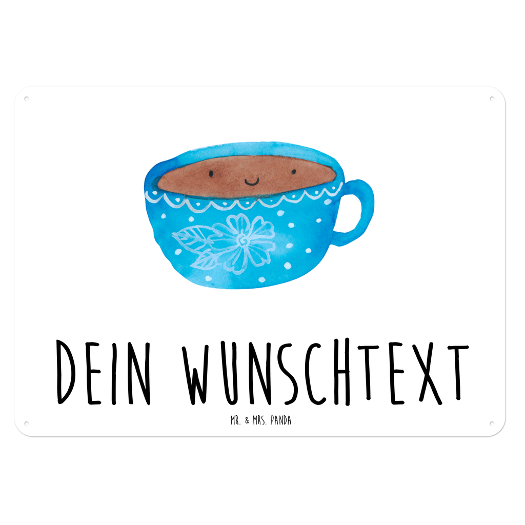 Personalisiertes Blechschild Kaffee Tasse Blechschild, Metallschild, Geschenk Schild, Schild, Magnet-Metall-Schild, Deko Schild, Wandschild, Wand-Dekoration, Türschild, Tiermotive, Gute Laune, lustige Sprüche, Tiere, Kaffee, Tasse, Liebe, Geschmack, Genuss, Glücklich