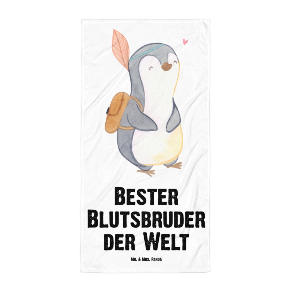 XL Badehandtuch Pinguin Bester Blutsbruder der Welt Handtuch, Badetuch, Duschtuch, Strandtuch, Saunatuch, für, Dankeschön, Geschenk, Schenken, Geburtstag, Geburtstagsgeschenk, Geschenkidee, Danke, Bedanken, Mitbringsel, Freude machen, Geschenktipp, Blutsbruder, Blutsgeschwister, Freund, Brüder, Geschwister, Bruderherz, Brother, Familie, Kleinigkeit, Bester, Sido