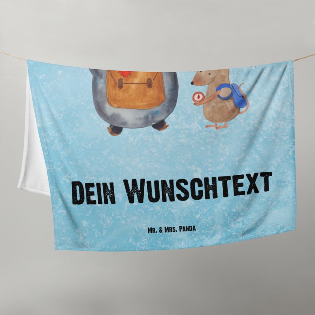 Babydecke mit Namen Pinguin & Maus Wanderer Babdyecke personalisiert, Babydecke mit Namen, Babydecke bedrucken, Babygeschenk personalisiet, Babygeschenk mit Namen, Krabbeldecke mit Namen, Krabbeldecke personalisiert, Pinguin, Pinguine, Abenteurer, Abenteuer, Roadtrip, Ausflug, Wanderlust, wandern