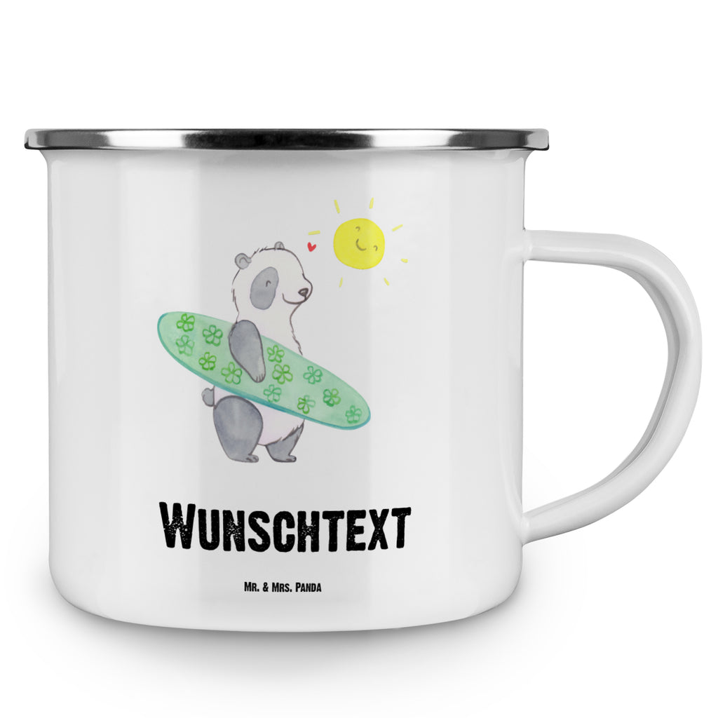 Personalisierte Emaille Tasse Panda Surfen Emaille Tasse personalisiert, Emaille Tasse mit Namen, Campingtasse personalisiert, Namenstasse, Campingtasse bedrucken, Campinggeschirr personalsisert, tasse mit namen, personalisierte tassen, personalisierte tasse, tasse selbst gestalten, tasse bedrucken, tassen bedrucken, Geschenk, Sport, Sportart, Hobby, Schenken, Danke, Dankeschön, Auszeichnung, Gewinn, Sportler, Wellenreiten, Surfen, Surfschule