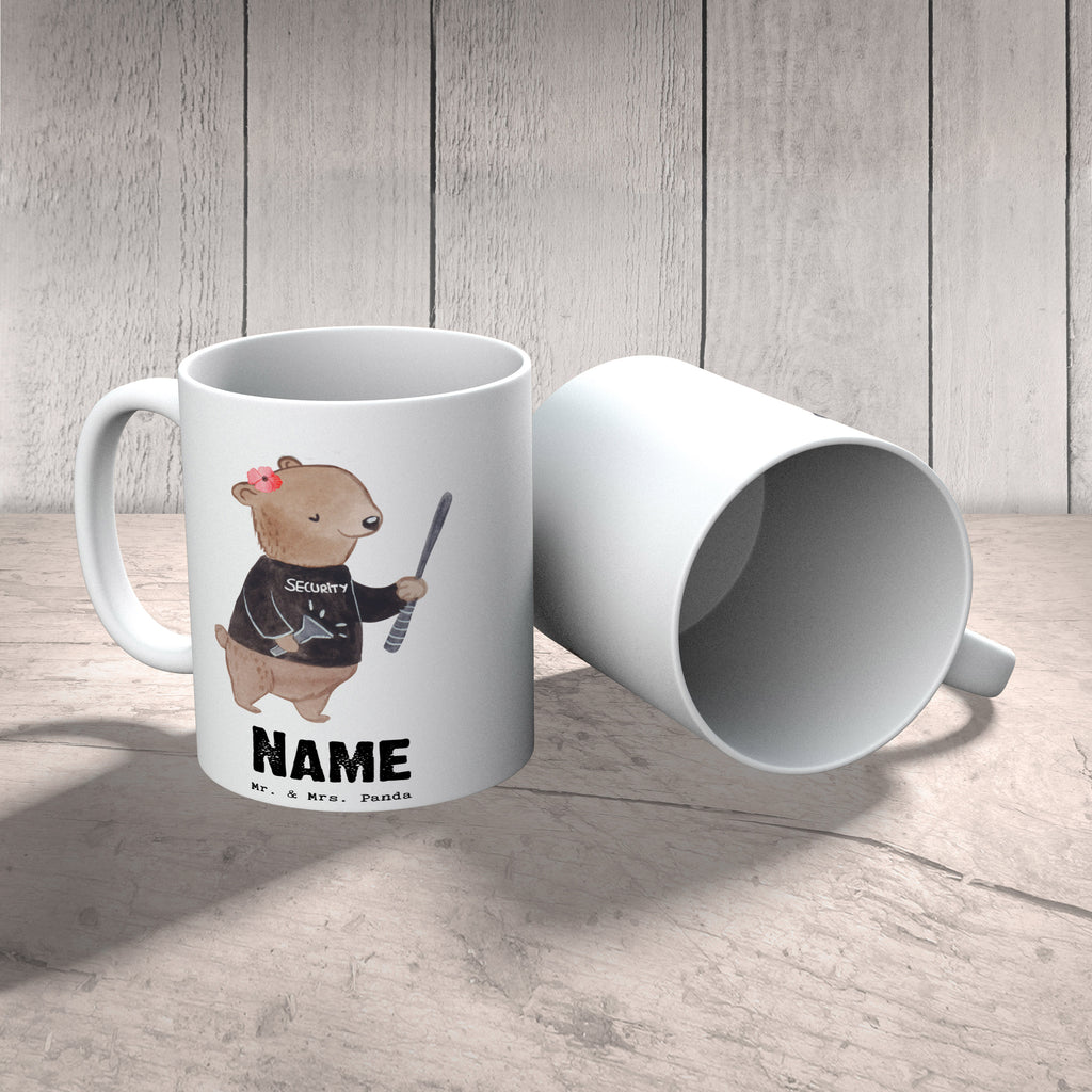 Personalisierte Tasse Security Mitarbeiterin mit Herz Personalisierte Tasse, Namenstasse, Wunschname, Personalisiert, Tasse, Namen, Drucken, Tasse mit Namen, Beruf, Ausbildung, Jubiläum, Abschied, Rente, Kollege, Kollegin, Geschenk, Schenken, Arbeitskollege, Mitarbeiter, Firma, Danke, Dankeschön