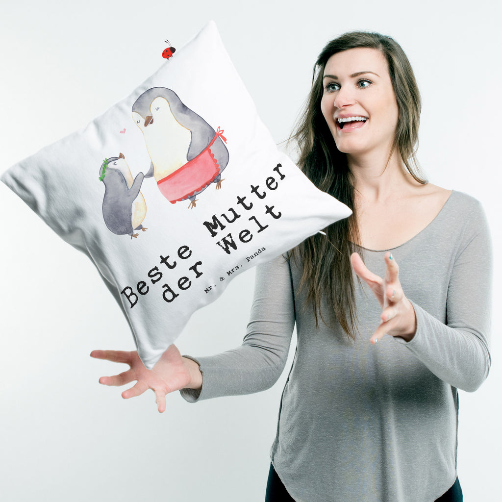 40x40 Kissen Pinguin Beste Mutter der Welt Kissenhülle, Kopfkissen, Sofakissen, Dekokissen, Motivkissen, für, Dankeschön, Geschenk, Schenken, Geburtstag, Geburtstagsgeschenk, Geschenkidee, Danke, Bedanken, Mitbringsel, Freude machen, Geschenktipp, Mama, Mami, Mutter, Muttertag, Mutti, Ma, Tochter, Sohn, Beste Mama, Beste, Supermama