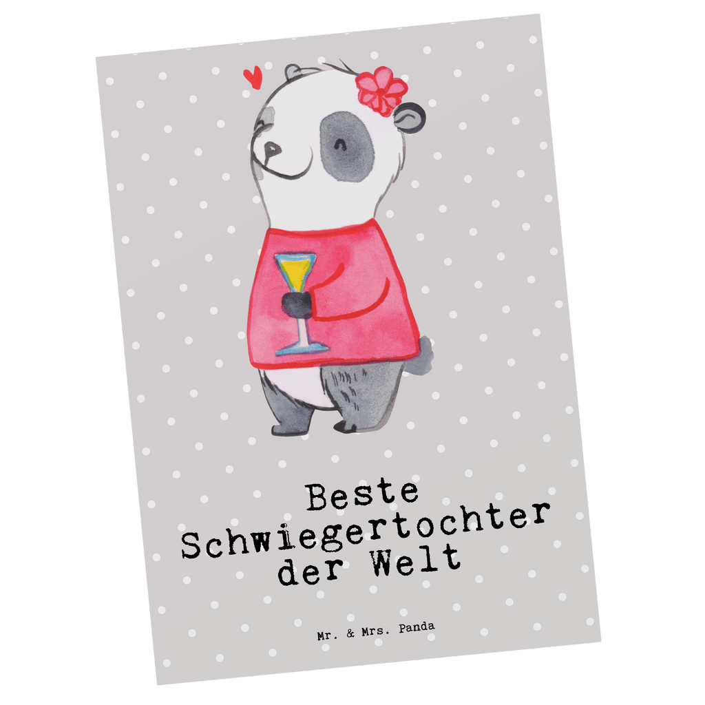 Postkarte Panda Beste Schwiegertochter der Welt Postkarte, Karte, Geschenkkarte, Grußkarte, Einladung, Ansichtskarte, Geburtstagskarte, Einladungskarte, Dankeskarte, Ansichtskarten, Einladung Geburtstag, Einladungskarten Geburtstag, für, Dankeschön, Geschenk, Schenken, Geburtstag, Geburtstagsgeschenk, Geschenkidee, Danke, Bedanken, Mitbringsel, Freude machen, Geschenktipp, Schwiegertochter, Tochter, Ehefrau des Sohns, Frau, angeheiratet, Hochzeit