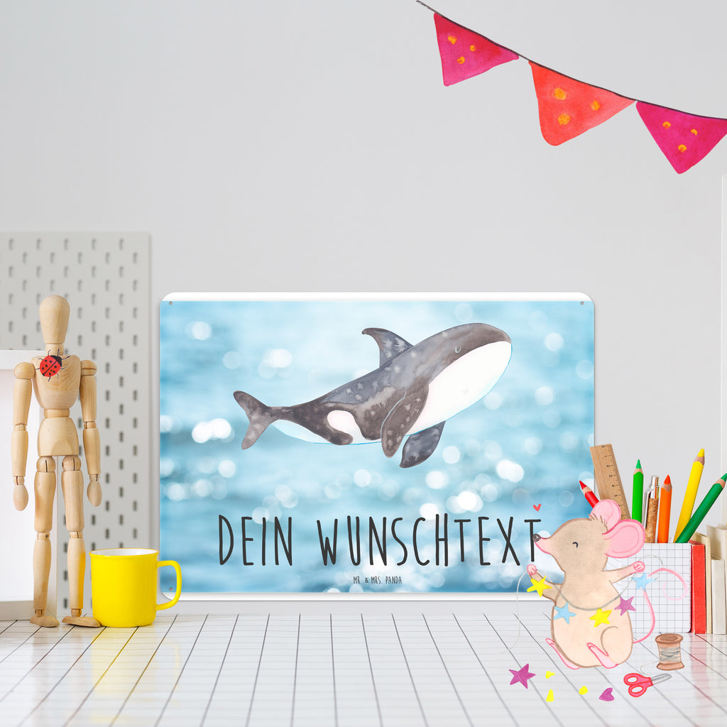 Personalisiertes Blechschild Orca Blechschild, Metallschild, Geschenk Schild, Schild, Magnet-Metall-Schild, Deko Schild, Wandschild, Wand-Dekoration, Türschild, Meerestiere, Meer, Urlaub, Orca, Orcas, Killerwal, Wal, Möglichkeiten, Büro, Arbeit, Motivation, Selbstliebe, Neustart, Startup