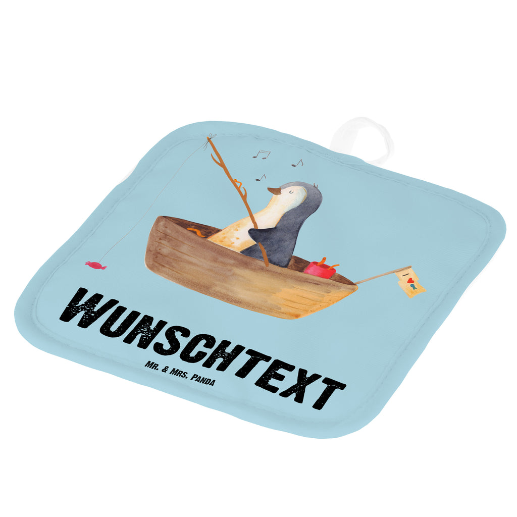 Personalisierte Topflappen Pinguin Angelboot Topflappen personalisiert, Personalisierte Topfuntersetzer, Personalisierter Ofenhandschuh, Topflappen Set personalisiert, Topflappen mit Namen, Namensaufdruck, Pinguin, Pinguine, Angeln, Boot, Angelboot, Lebenslust, Leben, genießen, Motivation, Neustart, Neuanfang, Trennung, Scheidung, Geschenkidee Liebeskummer