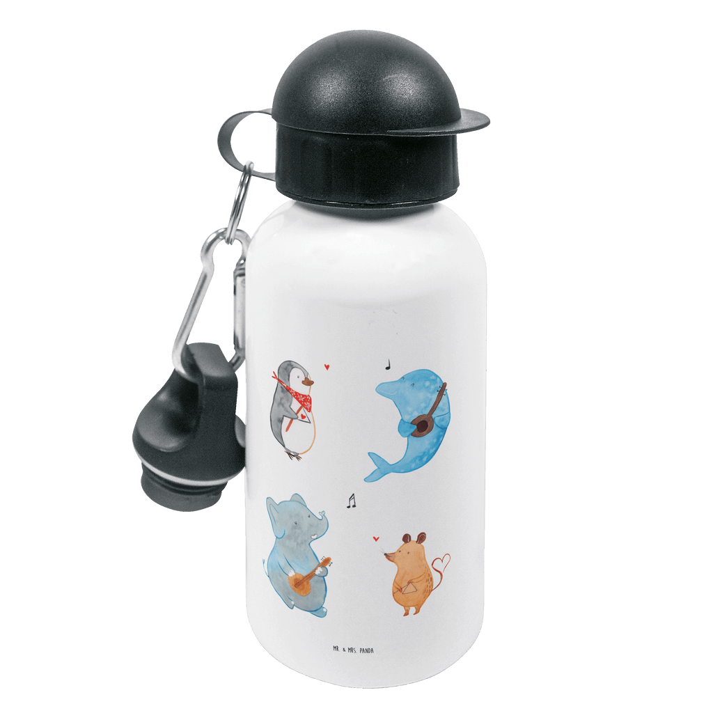 Kindertrinkflasche Big Band Kindertrinkflasche, Kinder Trinkflasche, Trinkflasche, Flasche, Kinderflasche, Kinder, Kids, Kindergarten Flasche, Grundschule, Jungs, Mädchen, Tiermotive, Gute Laune, lustige Sprüche, Tiere, Hund, Pinguin, Maus, Elefant, Delfin, Gitarre, Band, Triangel, Musikanten, Musik