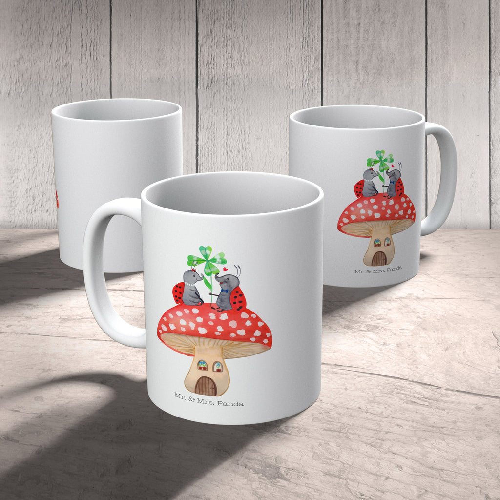 Tasse Marienkäfer Paar Fliegenpilz Tasse, Kaffeetasse, Teetasse, Becher, Kaffeebecher, Teebecher, Keramiktasse, Porzellantasse, Büro Tasse, Geschenk Tasse, Tasse Sprüche, Tasse Motive, Kaffeetassen, Tasse bedrucken, Designer Tasse, Cappuccino Tassen, Schöne Teetassen, Tiermotive, Gute Laune, lustige Sprüche, Tiere, Haus, Wohnung, zuhause, Fliegenpilz, Marienkäfer, Fleigenpilzhaus