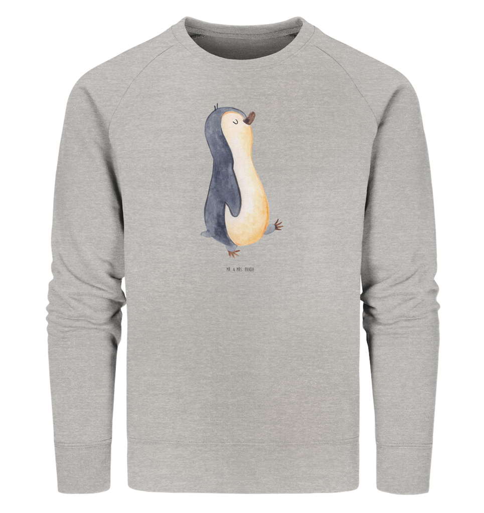 Organic Pullover Pinguin marschierend Pullover, Pullover Männer, Pullover Frauen, Sweatshirt, Sweatshirt Männer, Sweatshirt Frauen, Unisex, Pinguin, Pinguine, Frühaufsteher, Langschläfer, Bruder, Schwester, Familie