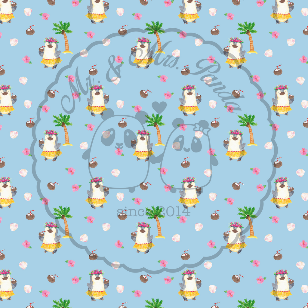 Badeanzug Pinguin Kokosnuss Badebekleidung, Bademode, Badeanzug, Swimsuit, Rückenfreier Badeanzug, Luxus-Bademode, Pinguin, Aloha, Hawaii, Urlaub, Kokosnuss, Pinguine