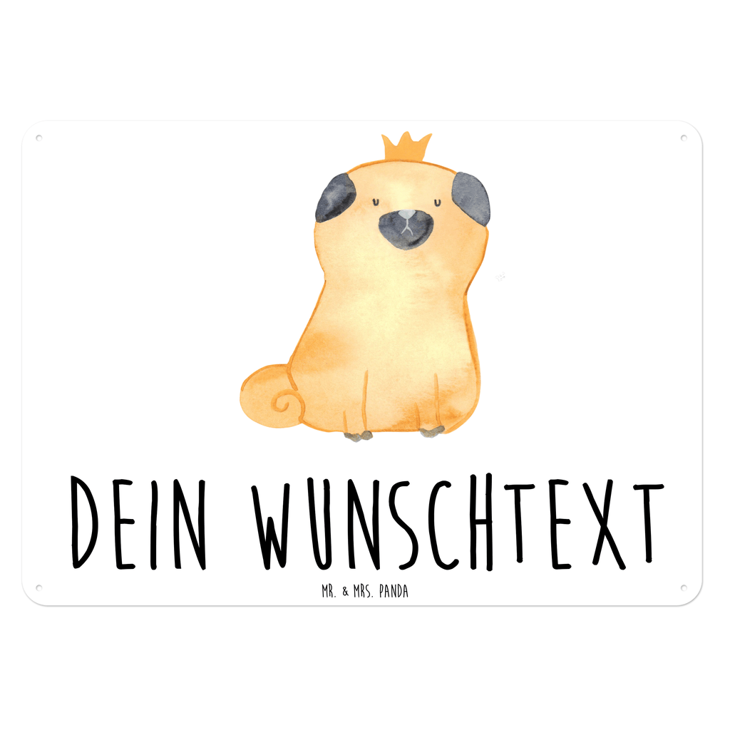 Personalisiertes Blechschild Mops Krone Blechschild, Metallschild, Geschenk Schild, Schild, Magnet-Metall-Schild, Deko Schild, Wandschild, Wand-Dekoration, Türschild, Hund, Hundemotiv, Haustier, Hunderasse, Tierliebhaber, Hundebesitzer, Sprüche, Mops, allergisch, kinderlos, Hausregel, Hundebesitzer. Spruch, lustig