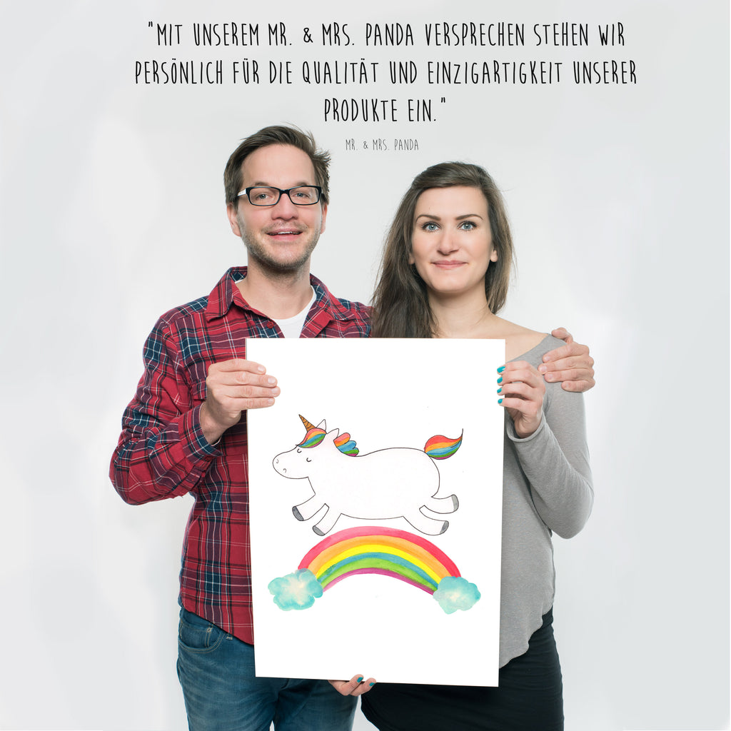 Poster Einhorn Regenbogen Poster, Wandposter, Bild, Wanddeko, Küchenposter, Kinderposter, Wanddeko Bild, Raumdekoration, Wanddekoration, Handgemaltes Poster, Mr. & Mrs. Panda Poster, Designposter, Kunstdruck, Posterdruck, Einhorn, Einhörner, Einhorn Deko, Pegasus, Unicorn, Regenbogen, Glitzer, Einhornpower, Erwachsenwerden, Einhornautobahn