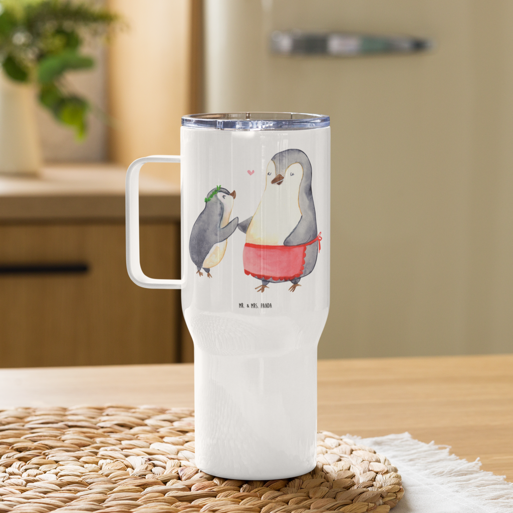 XXL Thermobecher Pinguin mit Kind Thermobecher, XL Thermobecher, Reisebecher, XL Reisetasse, Großer Thermobecher, Autobecher, Jumbo Becher, Familie, Vatertag, Muttertag, Bruder, Schwester, Mama, Papa, Oma, Opa, Geschenk, Mami, Mutti, Mutter, Geburststag