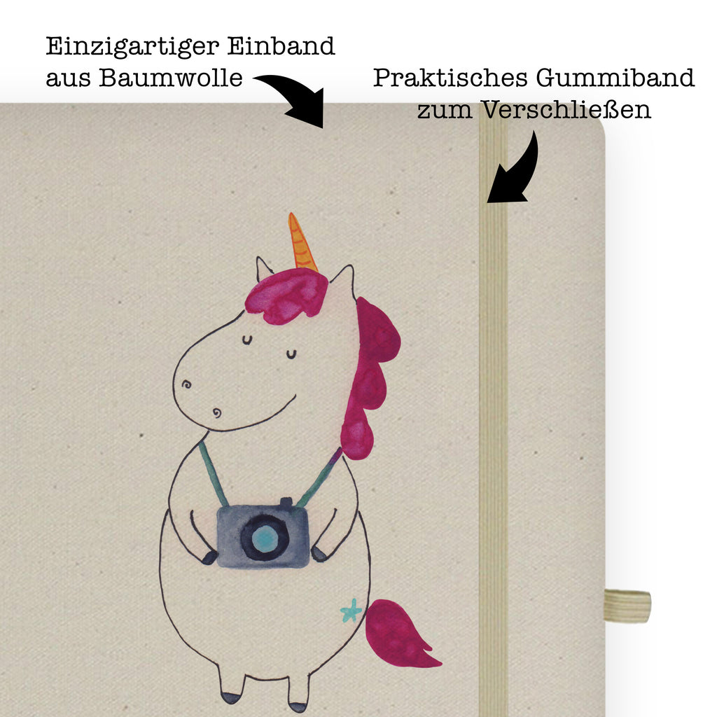 Baumwoll Notizbuch Einhorn Fotograf Notizen, Eintragebuch, Tagebuch, Notizblock, Adressbuch, Journal, Kladde, Skizzenbuch, Notizheft, Schreibbuch, Schreibheft, Einhorn, Einhörner, Einhorn Deko, Pegasus, Unicorn, Fotograf, Fotografie, Kamera, Reisen, Weltreise, Weltenbummler, Urlaub, Tourist, Kurztrip, Reise, Städtereise