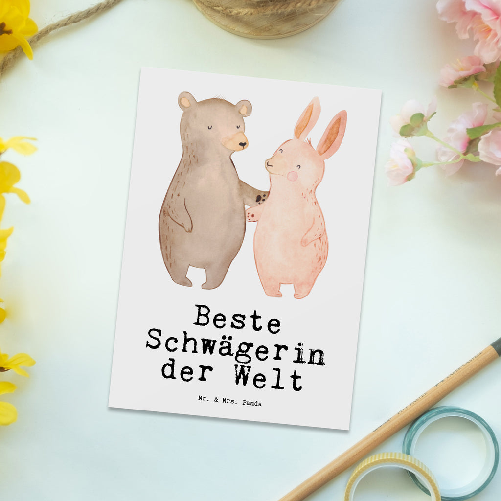 Postkarte Hase Beste Schwägerin der Welt Postkarte, Karte, Geschenkkarte, Grußkarte, Einladung, Ansichtskarte, Geburtstagskarte, Einladungskarte, Dankeskarte, Ansichtskarten, Einladung Geburtstag, Einladungskarten Geburtstag, für, Dankeschön, Geschenk, Schenken, Geburtstag, Geburtstagsgeschenk, Geschenkidee, Danke, Bedanken, Mitbringsel, Freude machen, Geschenktipp, Schwägerin, Schwähgerin, Schwippschwägerin, Familie, Verwandtschaft, angeheiratet, Frau, Ehemann, Schwester, Ehefrau, Bruder, Partner